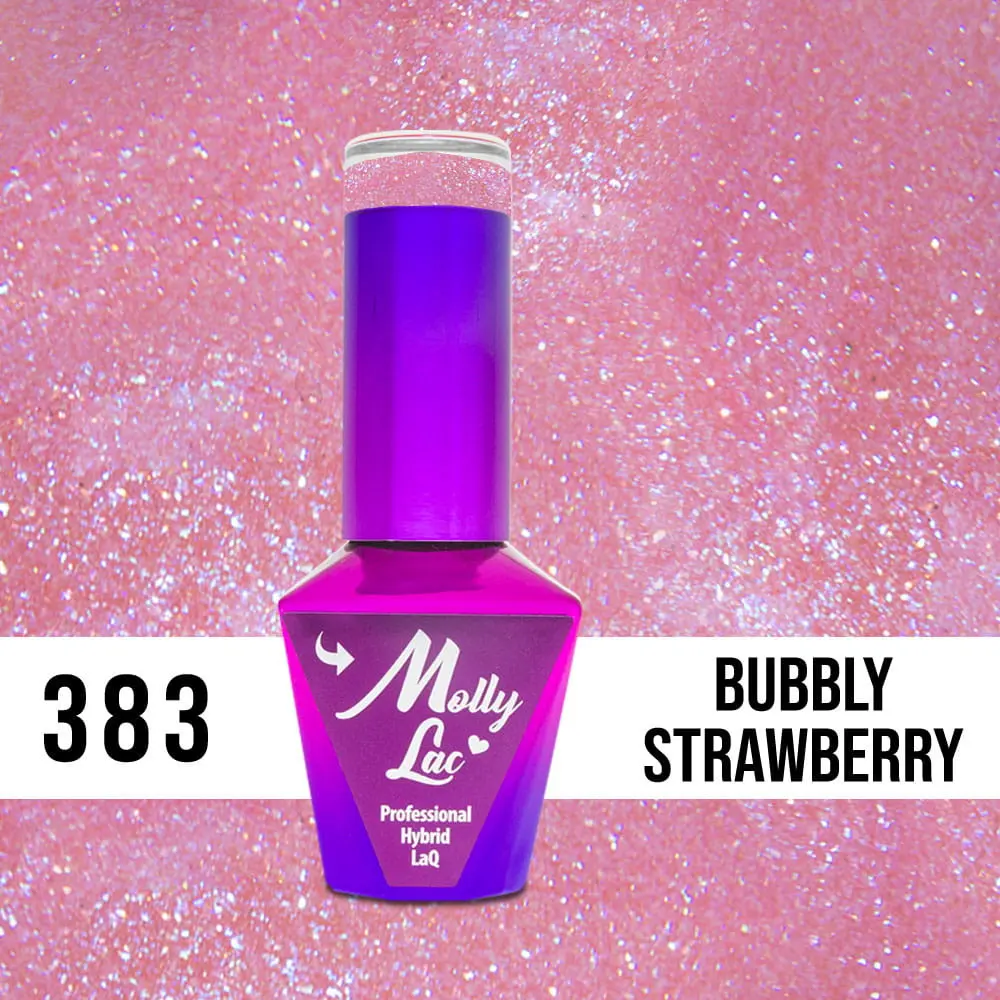 MOLLY LAC UV/LED gel nail polish Wedding Dream and Champagne  - Bubble Strawberry 383, 10ml