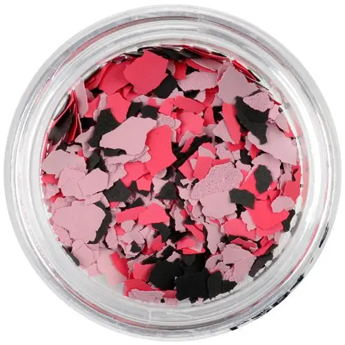 Randomly shaped confetti flakes - old pink, coral, black