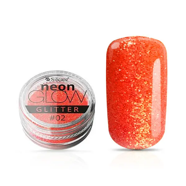 Decorative nail powder, Neon Glow Glitter, 02 – Dark Pink, 3g