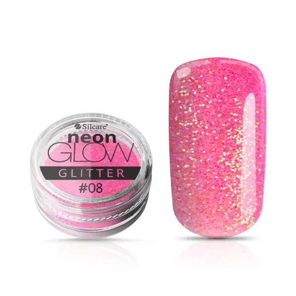 Decorative powder, Neon Glow Glitter, 08 – Pink, 3g