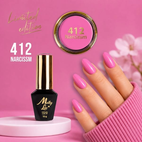 Gel varnish, UV/LED Molly Lac - Narcism 412, 10ml