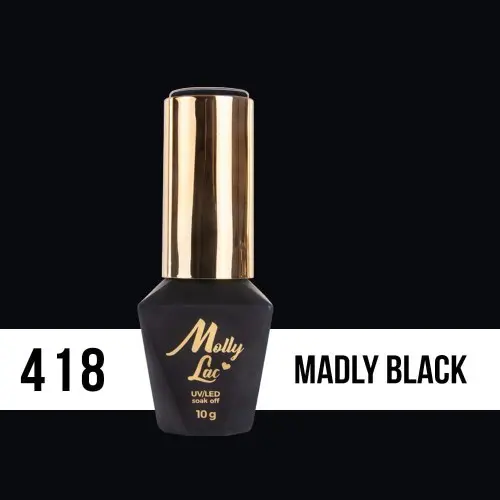 Gel varnish, UV/LED Molly Lac – Madly Black 418, 10ml