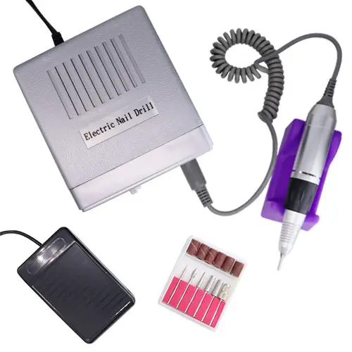 Electric nail drill with a pedal – silver