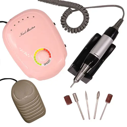 Electric nail drill with rotation speed control – pink