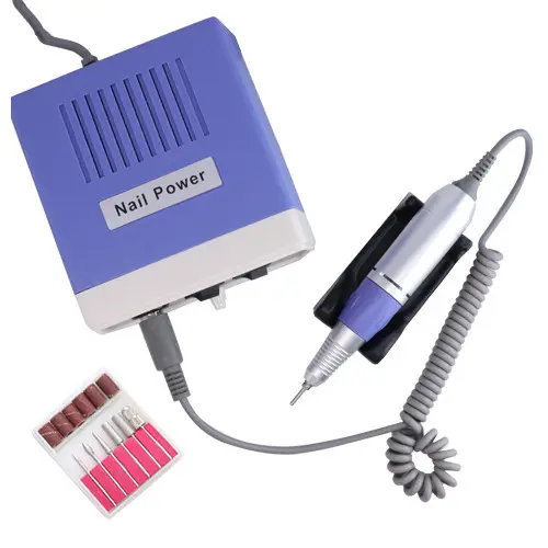 Electric nail drill with rotation speed control – blue