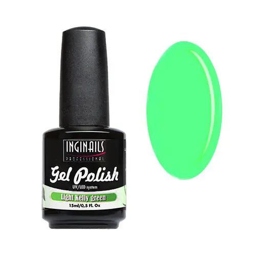 UV/LED colour gel polish Inginails Professional 15ml - Light Kelly Green