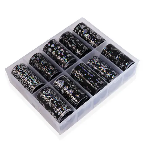A set of decorative nail foil - 10pcs - Christmas motifs