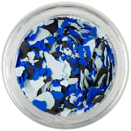 Randomly shaped large confetti - light blue, blue, black