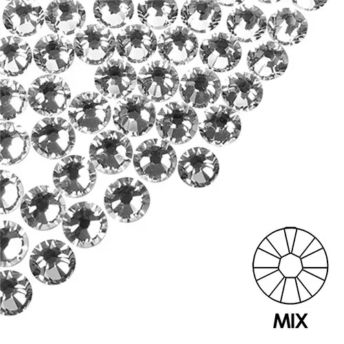 Decorative nail stones - MIX - silver, 100pcs