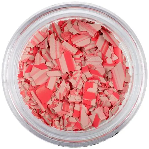 Randomly shaped confetti flakes - beige and red with stripes