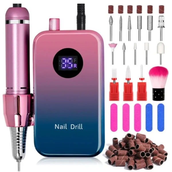Cordless nail drill - blue and pink