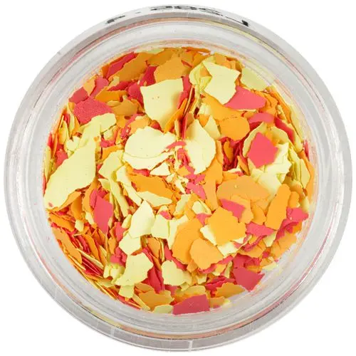 Randomly shaped confetti flakes - yellow, orange, red