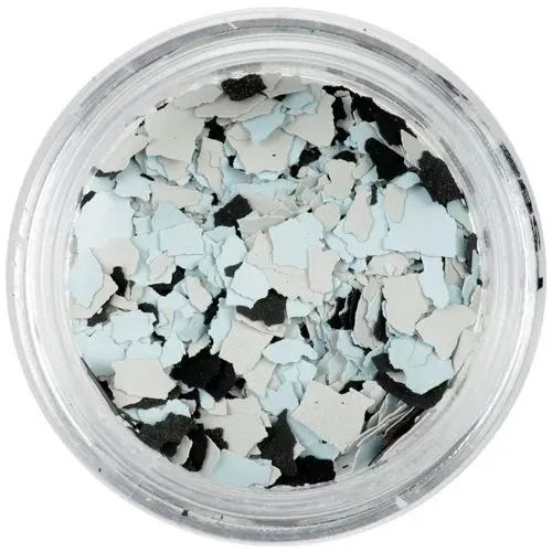 Randomly shaped large confetti - beige, light blue, black