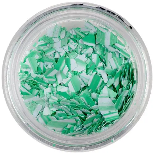 Randomly shaped large confetti - green and white with stripes