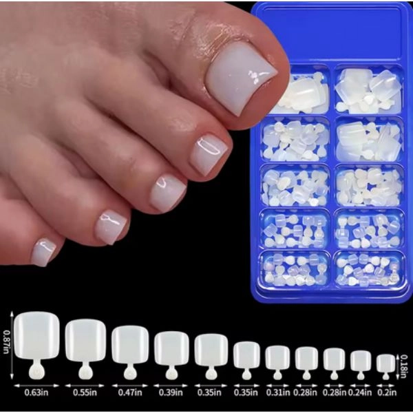 False toe nail tips, milky