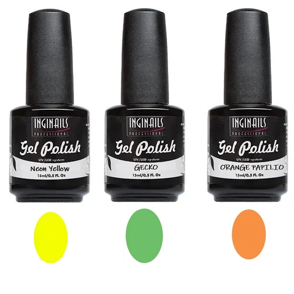 Kit of coloured gel polishes, 3pcs