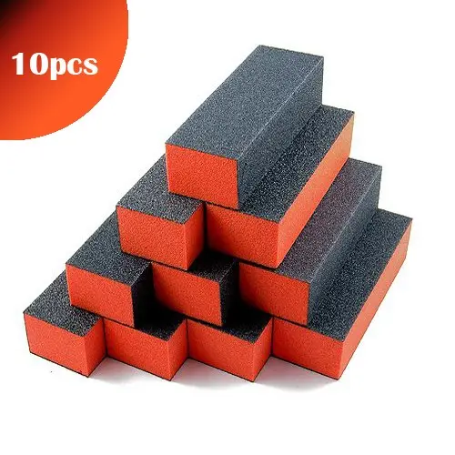 10pcs - Inginails Triple-sided orange and black block for nails 100/100