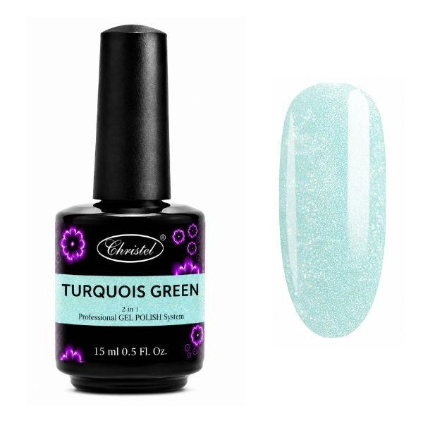 Christel Turquois Green - Soak off gel, 2in1, 15ml