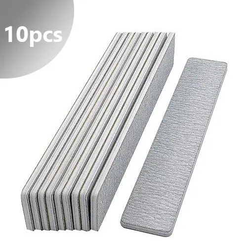10pcs - Inginails Professional nail file, zebra, rectangle 100/180