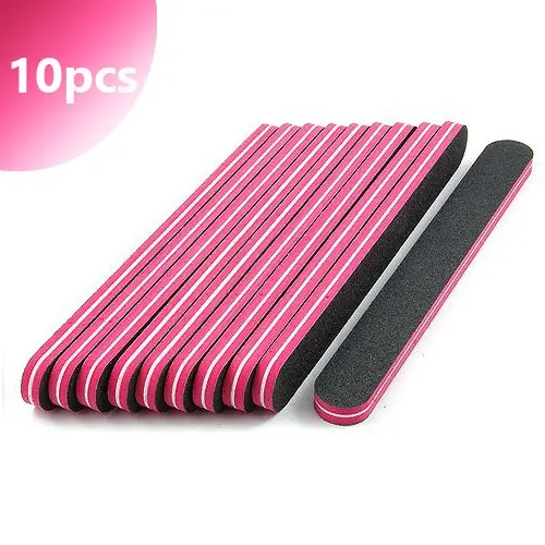 10pcs - Inginails Professional straight nail file, with red centre 80/80