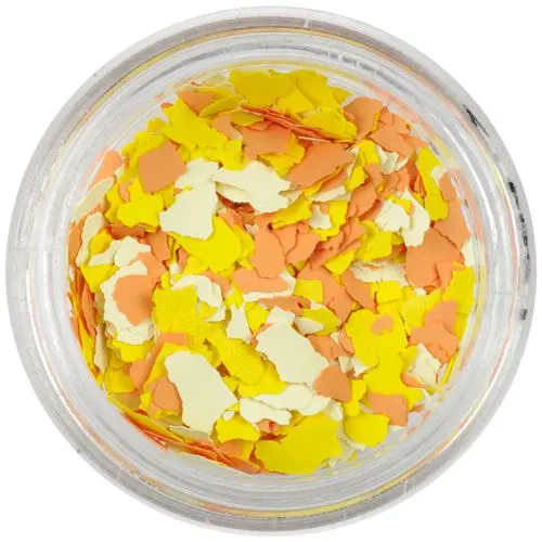 Randomly shaped large confetti - beige, yellow, red