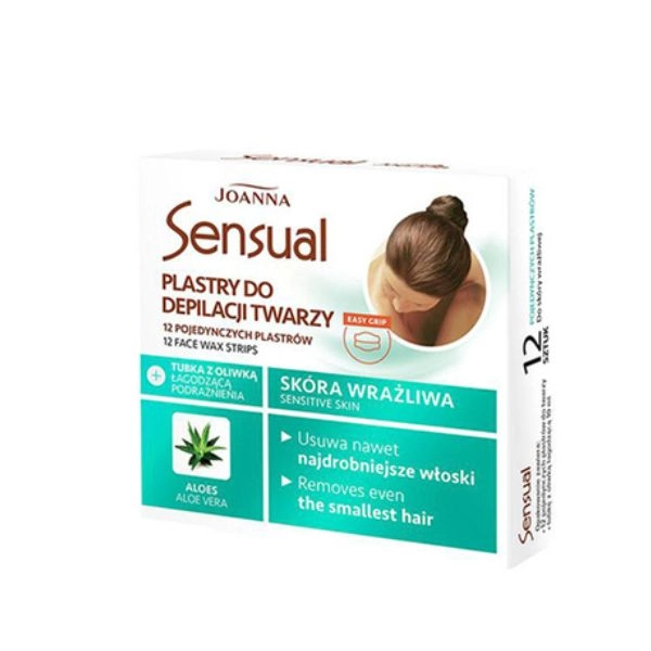 Joanna Sensual Aloes depilatory facial patches, 12 pcs