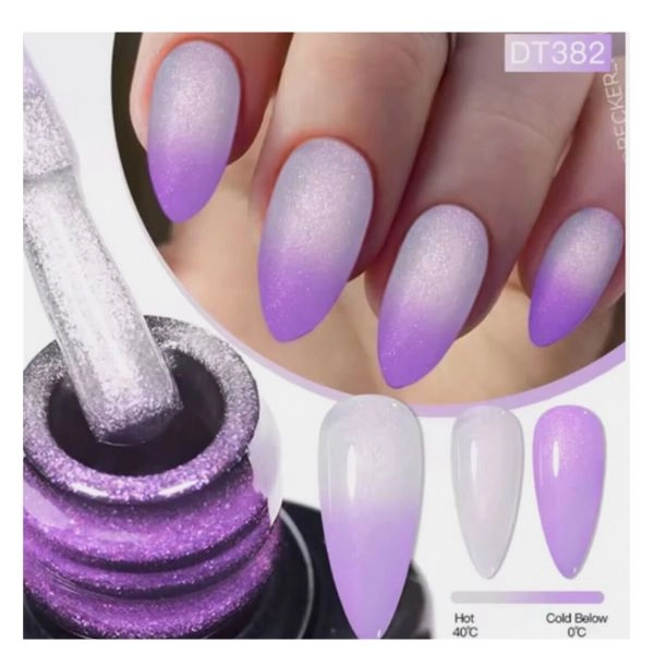 THERMO gel polish – Neon Purple/White DT382, 7 ml