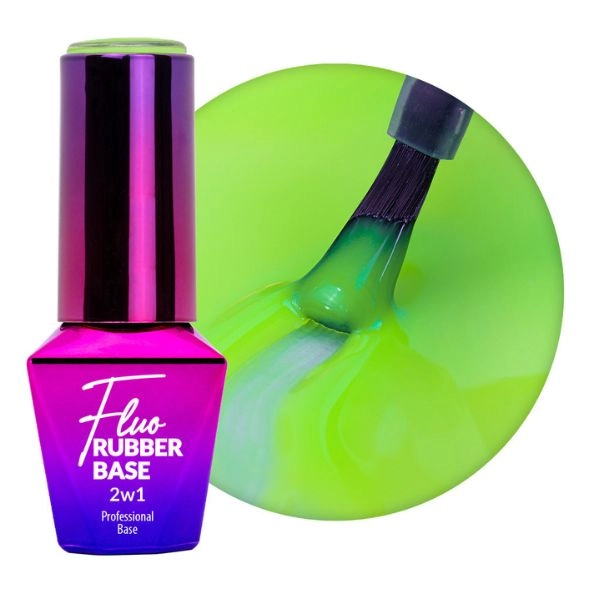Molly Nails Fluo Rubber Base 2v1 - Lime Mojito no. 3, 10g