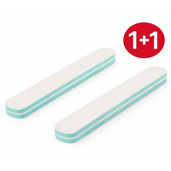 Inginails Straight file, white with double green centre, 80/80 - 1+1 FREE