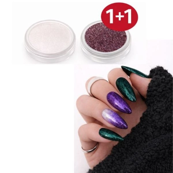 Coloured mirror powder nr. 1+nr. 10 - 1+1 FREE