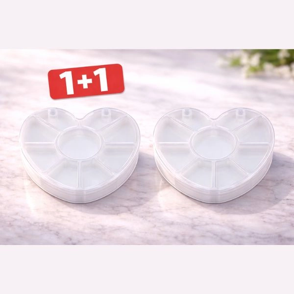 Empty carousel storage case, heart shape - 9-piece - 1+1 FREE