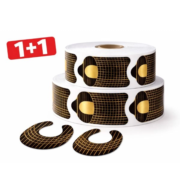 Gold-black nail form, 100pcs - 1+1 FREE