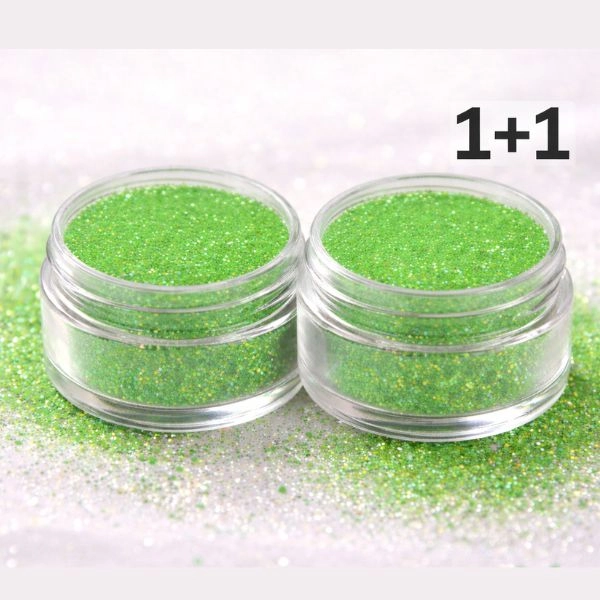 Light green glitter dust powder - 1+1 FREE