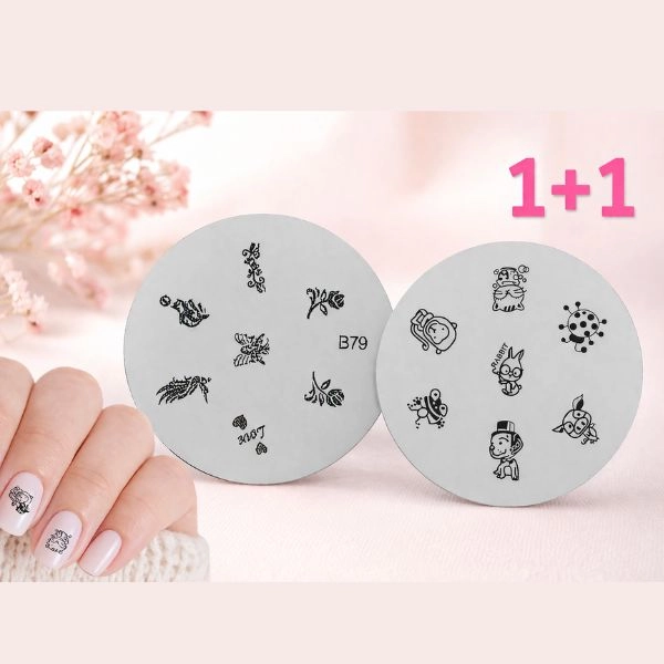Plate for nail art stamping B15 and B79 - 1+1 FREE