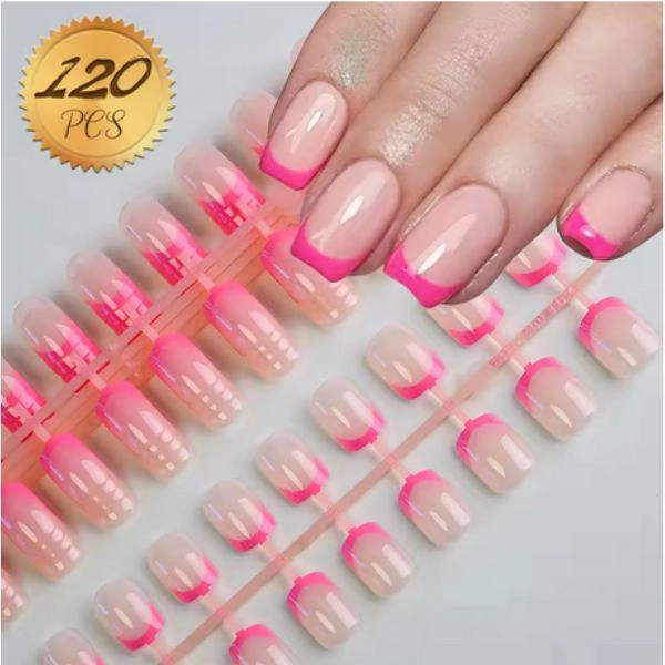 Nail tips, 120pcs - French Pink