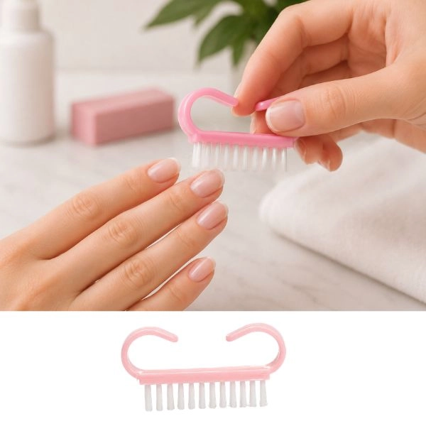Brush for dusting nails - rose
