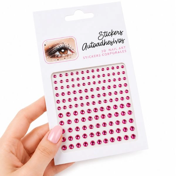 Adhesive gems for eyes and face, pink
