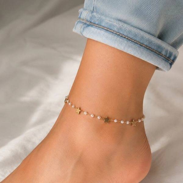Anklet with beads and stars