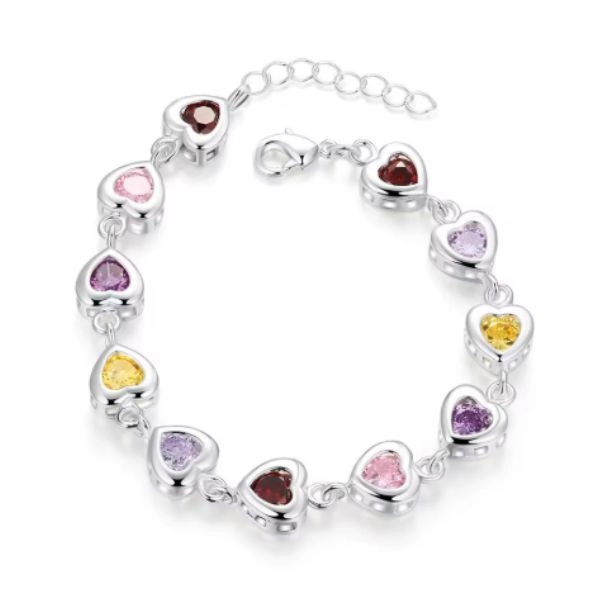 Bracelet with colorful hearts