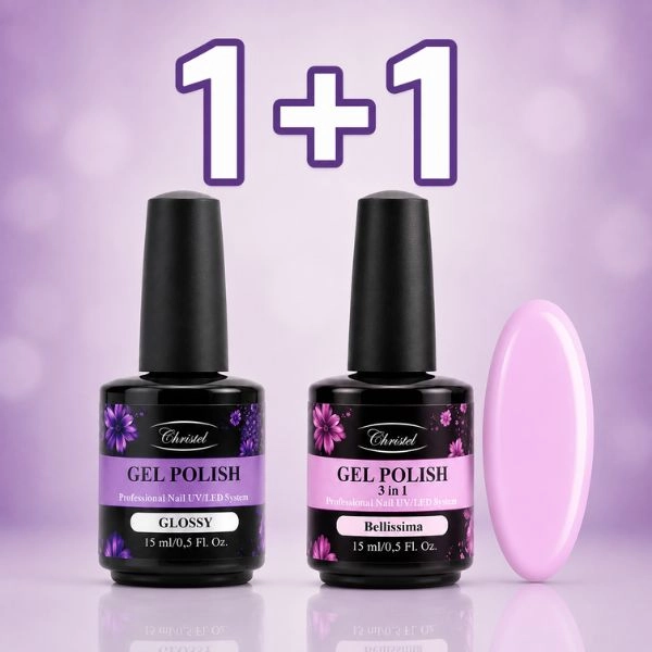 Christel Gel Nail Polish – Gel Polish Glossy 15 ml + FREE Bellissima Gel Polish, 15 ml