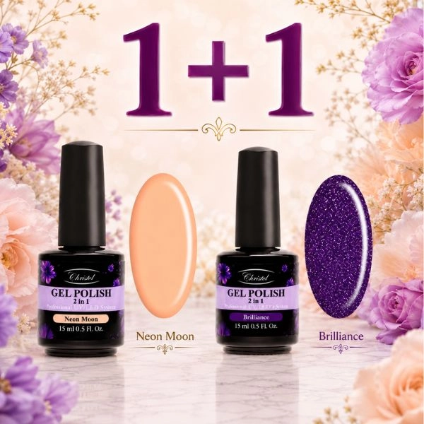 Christel Gel Nail Polish – Gel Polish Glossy 15 ml + FREE Neon Moon Gel Nail Polish, 15 ml