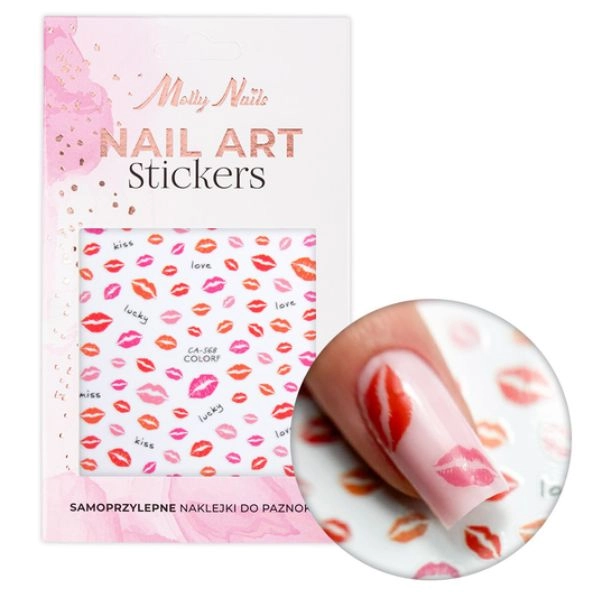 Self-adhesive nail stickers - kisses CA-568