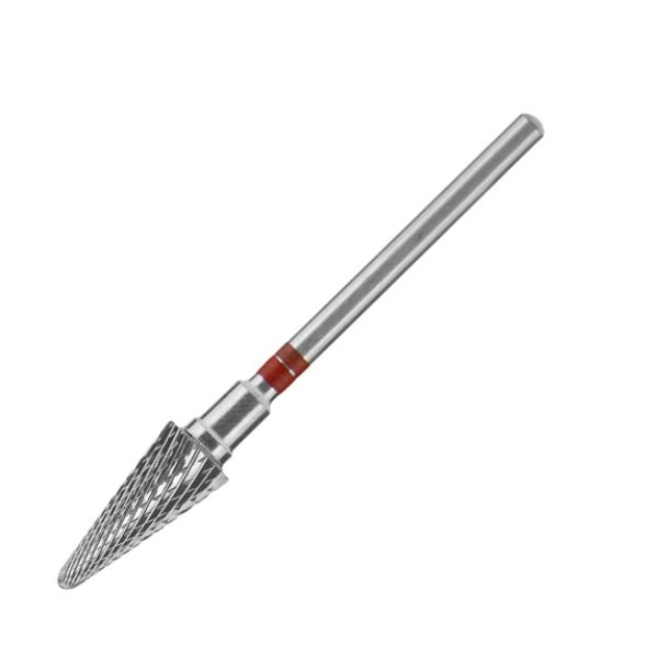 Staleks Pro Expert 6/14 mm Left-Handed Nail Drill Bit, Red