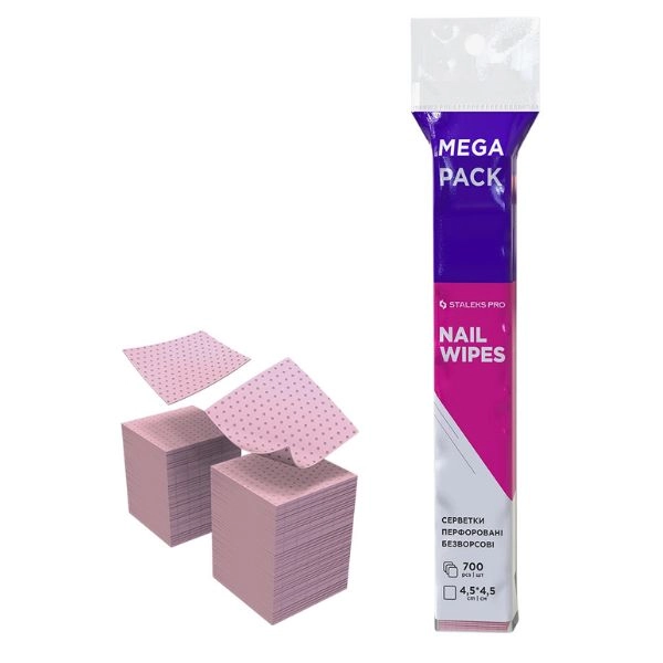 Staleks PRO Expert Perforated Lint-Free Wipes, Pink, 700 pcs