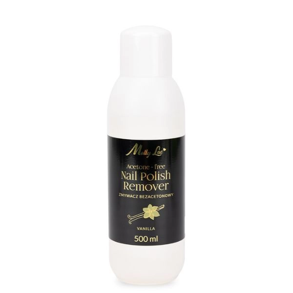 MollyLac Acetone-Free Nail Polish Remover – Vanilla, 500 ml