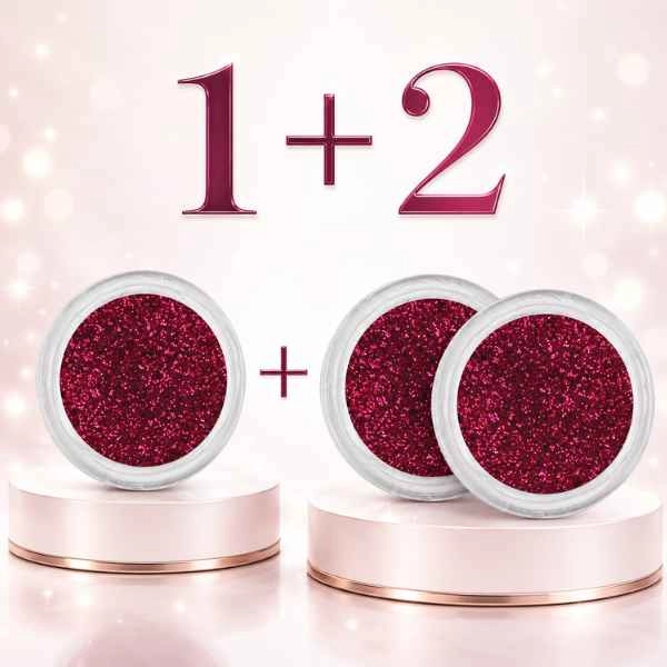 Glitter dust powder – pink-red - 1+2 FREE