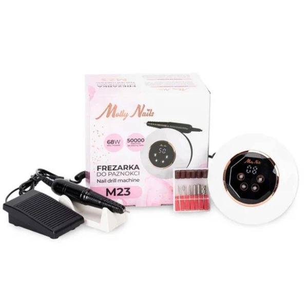 MollyNails 68W Nail Drill M23, 50,000 RPM, White