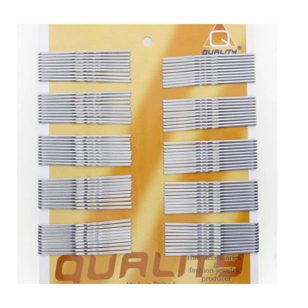 Hair clips, 5.5 cm, 100 pcs - silver