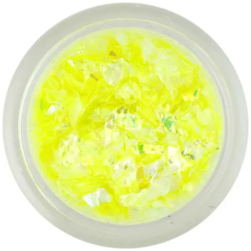 Decorative yellow flakes with gloss