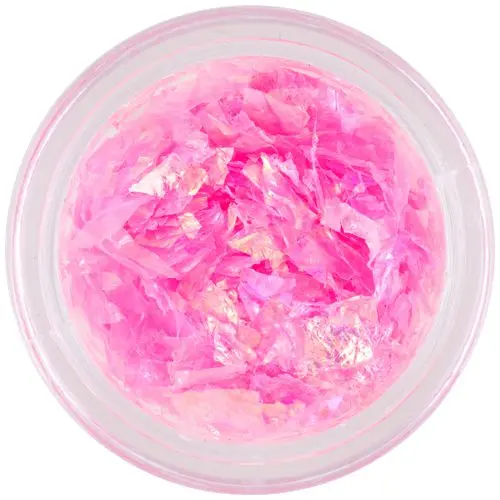 Nail decoration in light pink colour – flakes
